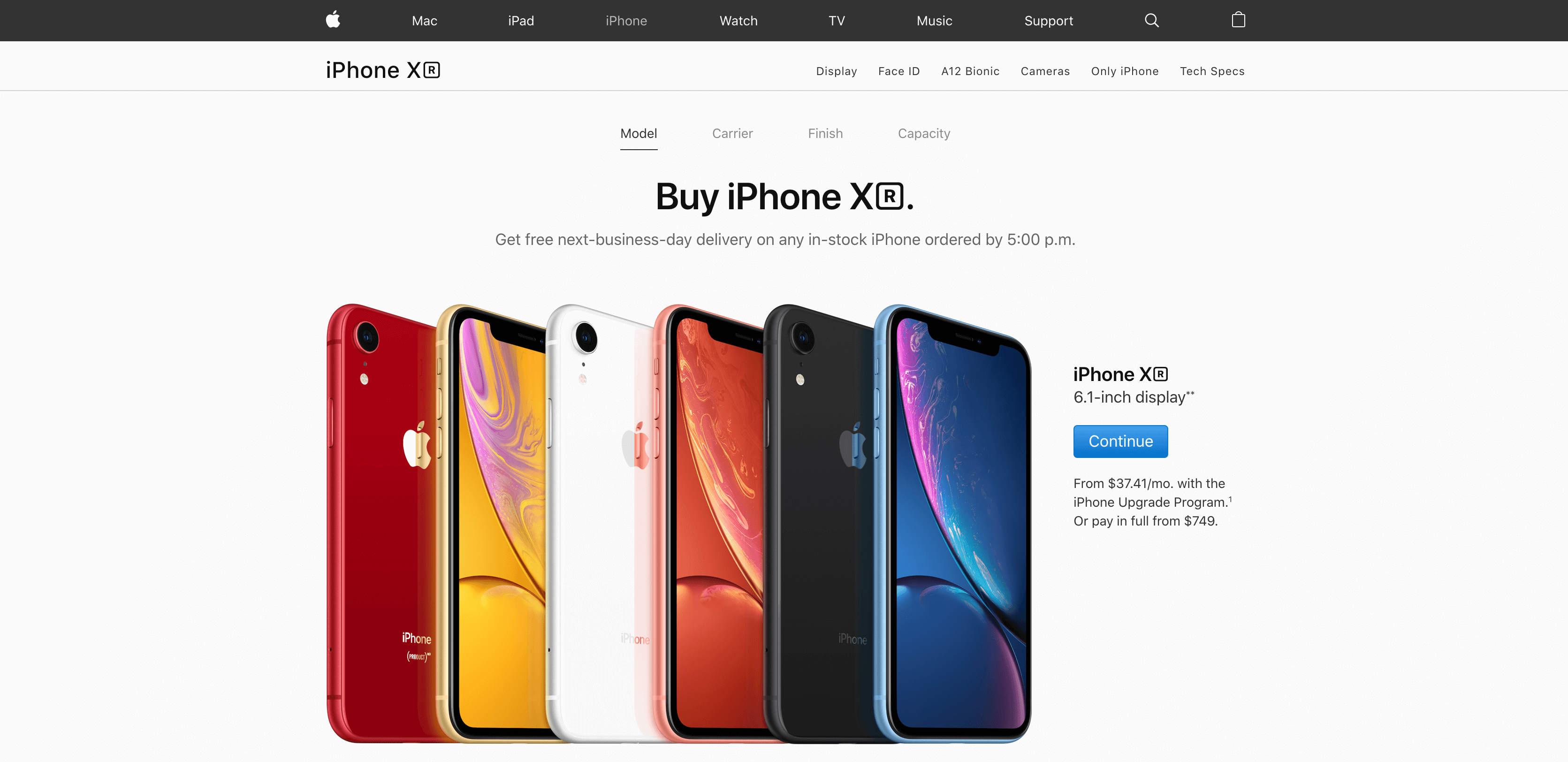 Apple website interface is very simple and easy to understand