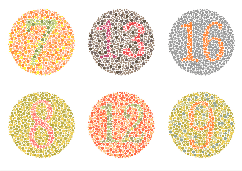 Color blind test sample