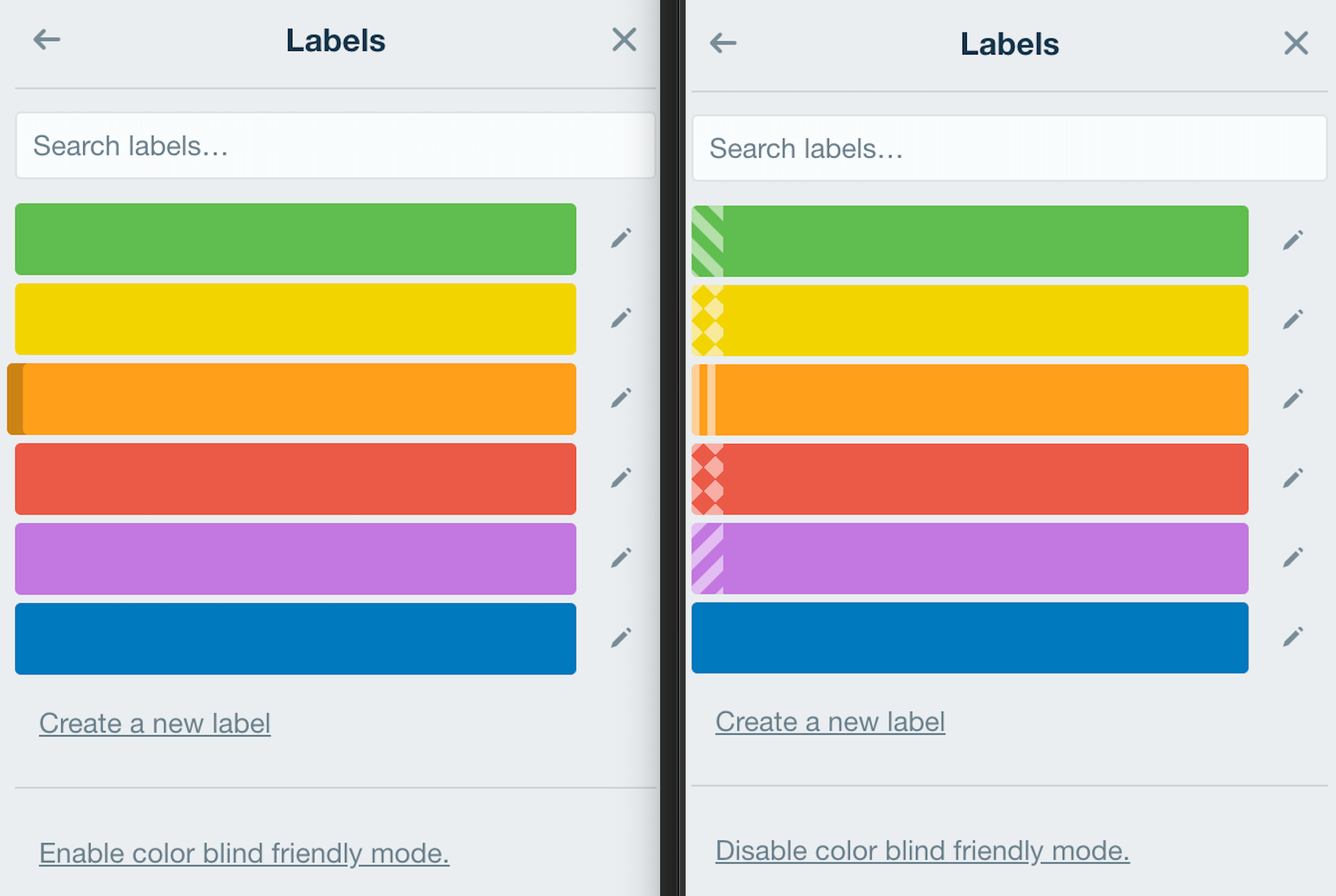 Trello Color blind mode